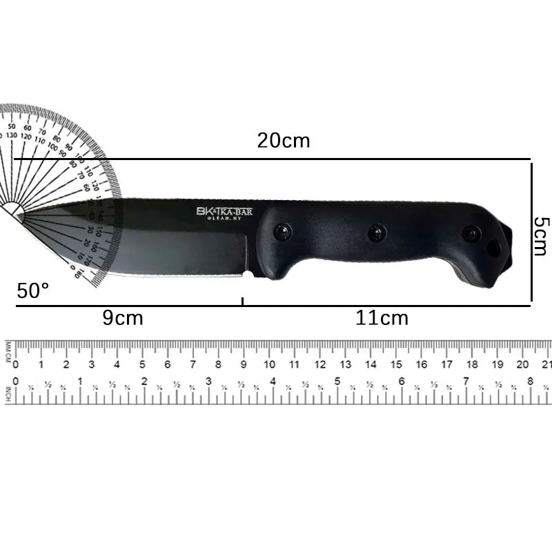 Us (BK-2) 1095 High carbon steel Tactical Knife +Kydex sheath, High hardness jungle hunting knife, North American survival knife