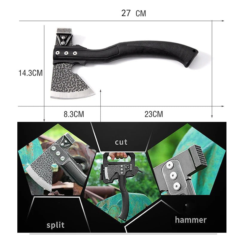 Multifunction Axe Portable Tomahawk Fire Rescue Axe Hammer Hunting Hatchet Survival Ax Camping Tool Outdoor Jungle Pocket Knife