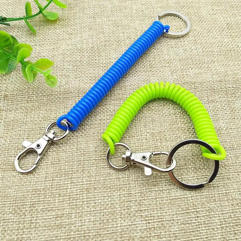 1PCS Tactical Retractable Spring Elastic Rope Security Gear Phone Tool Lanyards Keychain Anti-lost Outdoor Tool Portable Fi B8L7