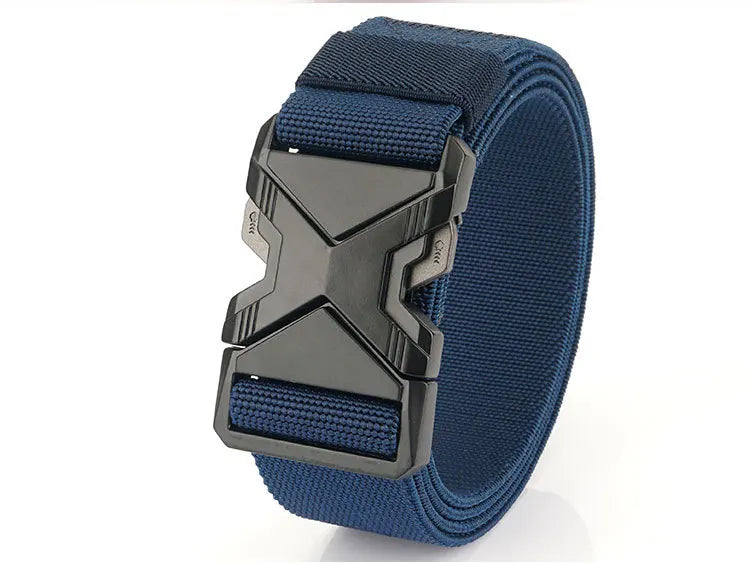 New Quick Release Metal Pluggable Buckle Tactical Belt Breathable Elastic Belts For Men Stretch Pants Waistband Hunting