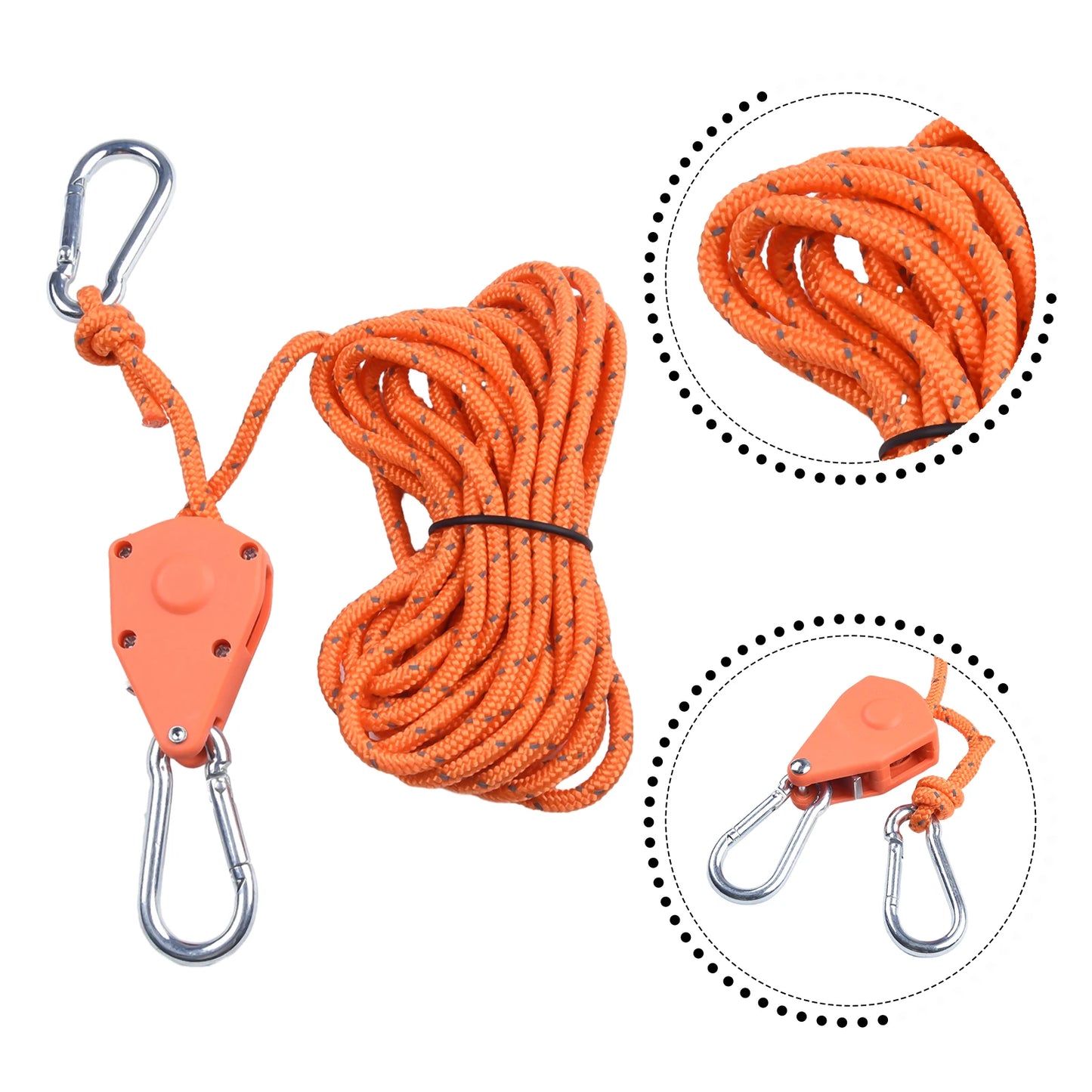 Secure and Fast Locking Tent Rope Hanger, Adjustable Lanyard Pulley Hook, Perfect for Outdoor Adventures and Sleeping Bags