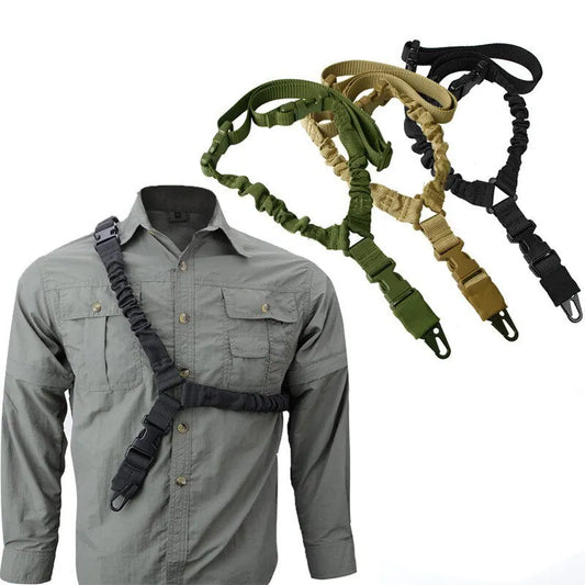 1pc Outdoor Single Point Tactical Harness CS Tactical Gun Rope Diagonal Safety Rope Tactical Camouflage Belt For Men and Women