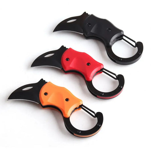 Mini Folding Claw Knife Multifunction Outdoor Survival Tool Portable Stainless Steel Knife Keychain Pocket Knife Keychain Ring