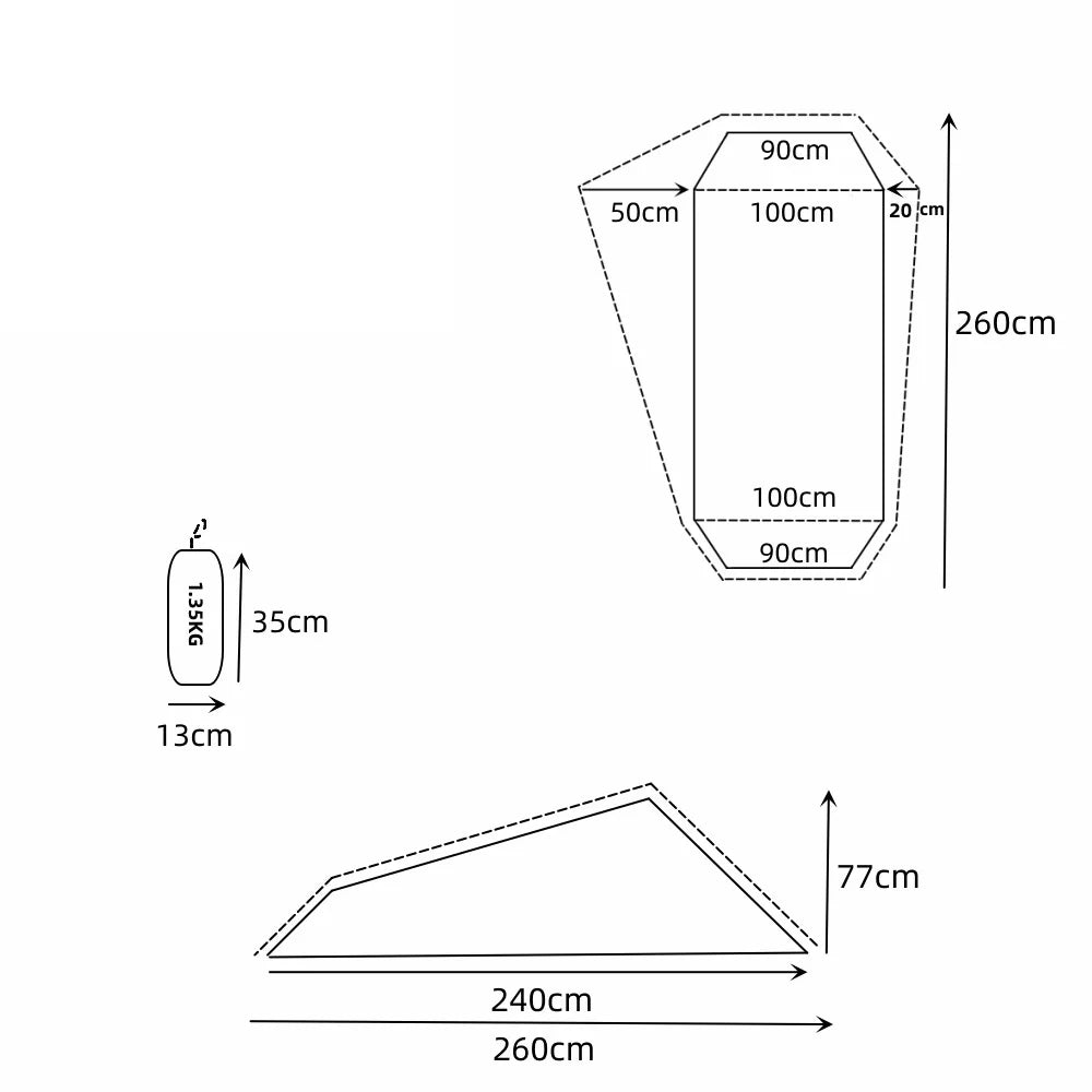 Backpacking Tent 1 Person Ultralight Aluminum Pole Stormproof Camping Tent Suitable for Four Seasons Single Person Tent