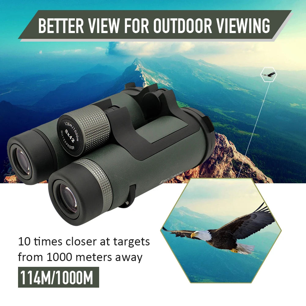 10x42 High Definition ED Binoculars with Large View Lightweight Waterproof Binoculars for Adults Outdoor Bird Watching