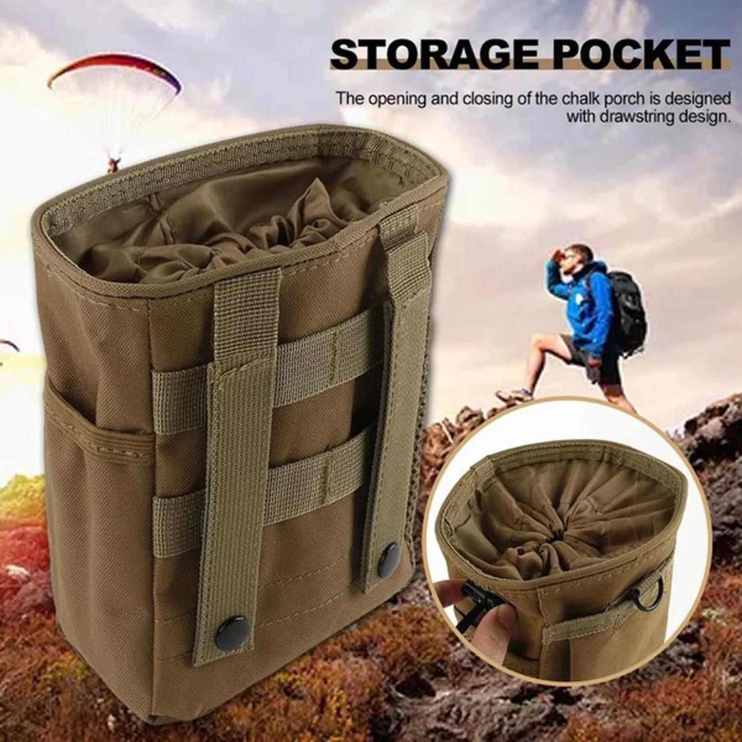 1PC  Molle Drawstring Magazine Dump Pouch Adjustable Utility Belt Fanny Hip Holster Bag Outdoor Ammo Pouch Mag Pouch