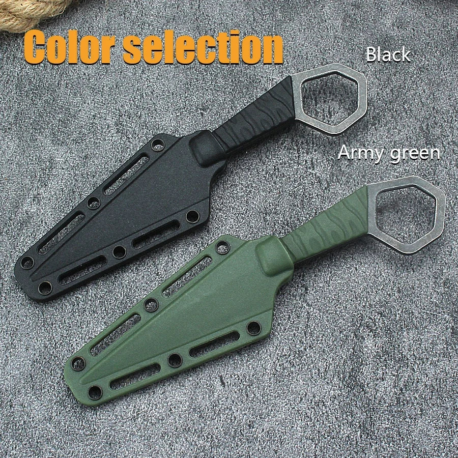 New EDC Pocket Knife Necklace Knife Multifunctional Tactical Knife K Sheath Portable Camping Mini Straight Outdoor