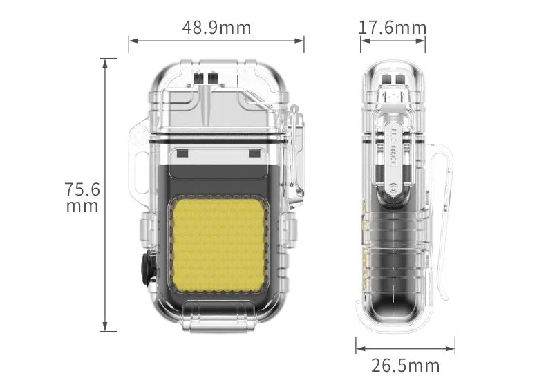 Luminous Transparent Waterproof Lighter Plasma Double Arc Windproof Lighter USB Rechargeable Lighter Outdoor Camping Gift