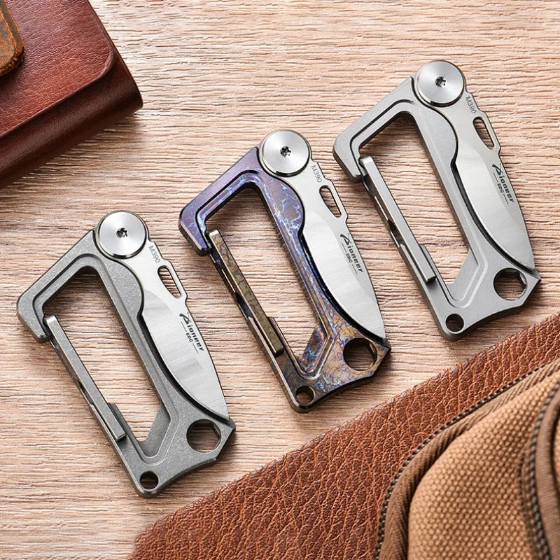 Titanium Alloy Buckle Outodoor Tool Multifuncational EDC Portable Keychain Unboxing Cutter Camping Hiking Survival Tool with BOX