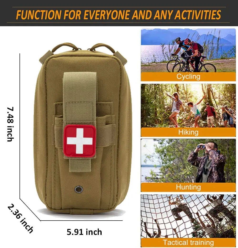 10pcs IFAK Tactical Molle Pouch Survival First Aid Kit for Emergency Rescue Outdoor Camping Hiking Sports Portable