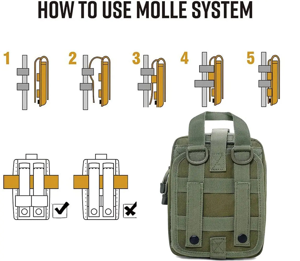 IFAK Molle Utility Bag Pouch Tactical First Aid Kit With Equipment Medical Supplies