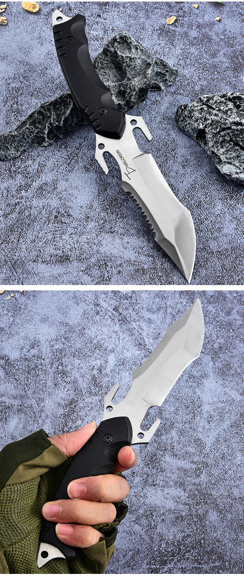 Straight knife outdoor tool portable pocket knife survival knife military knife outdoor hunting tactics high hardness survival k