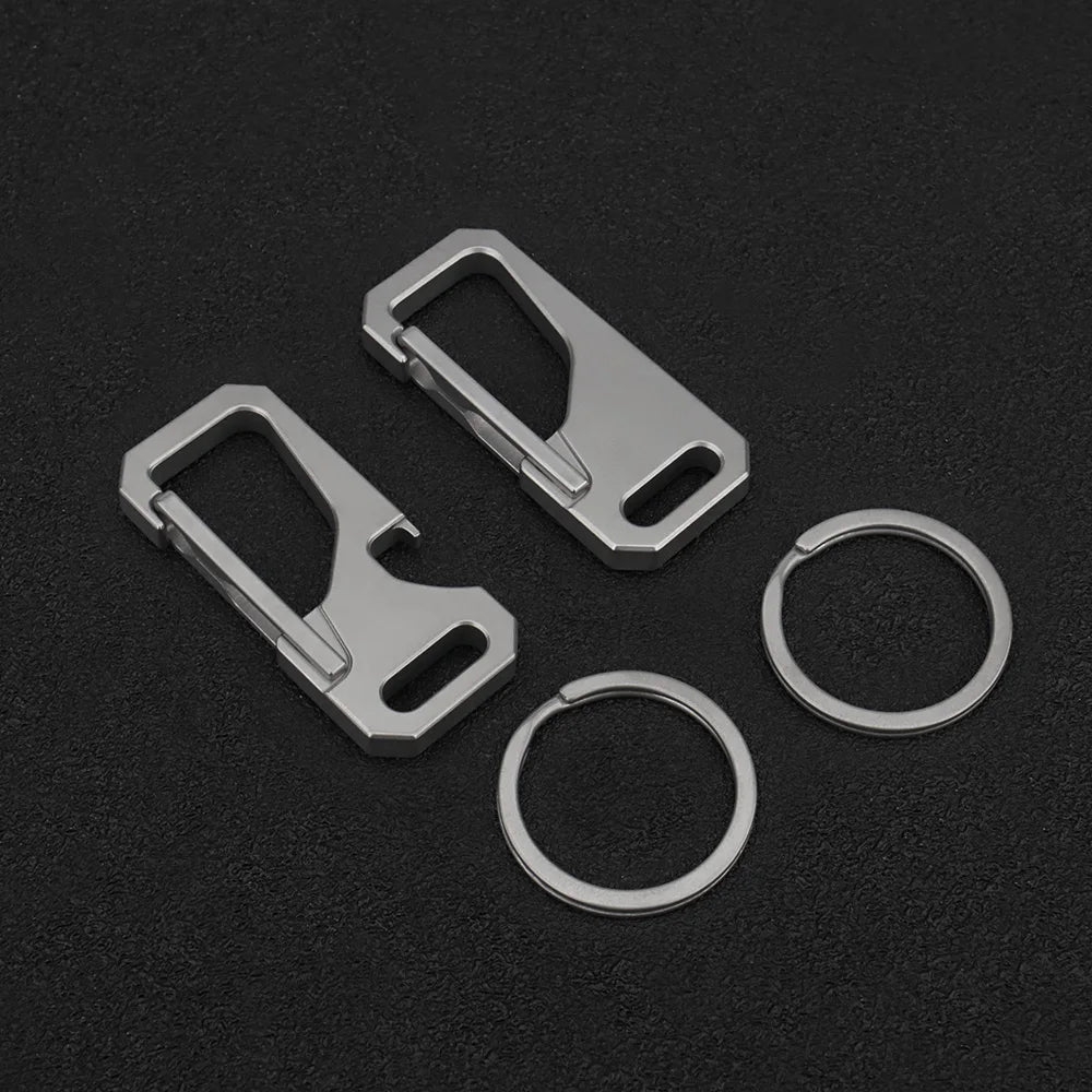 Lightweight Portable Titanium Alloy Buckle Hang Waist Key Chain Outdoor Tool EDC