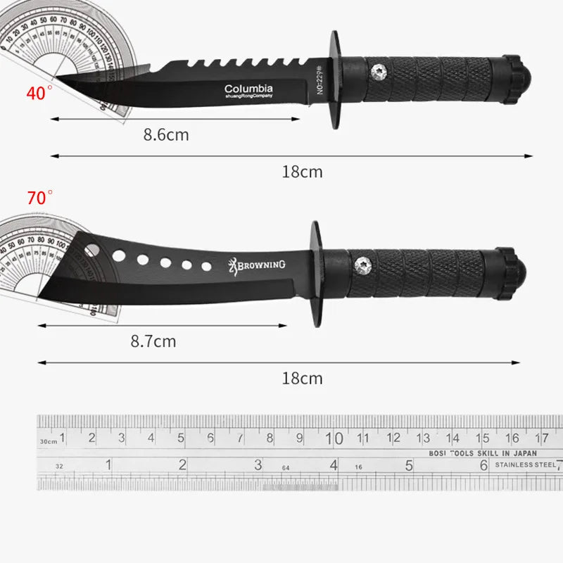 Stainless Steel Outdoor Survival Knife Portable Camping EDC Pocket Knife Multi-purpose Cutting Knife for Self Defense Hiking BBQ