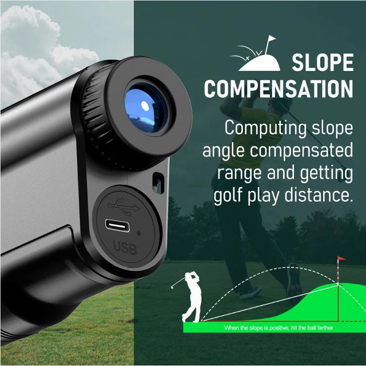 NOHAWK Golf Laser Rangefinder USB Rechargeable with Slope Compensation For Golfer Range Finder Hunting Monocular