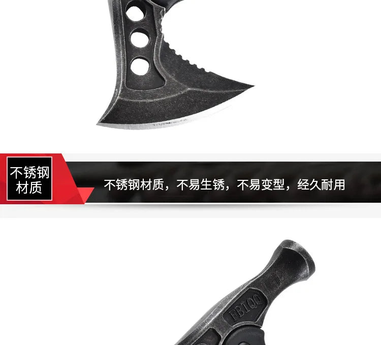 Outdoor wilderness hiking axe stainless steel warrior camping multifunctional emergency consumption survival axe