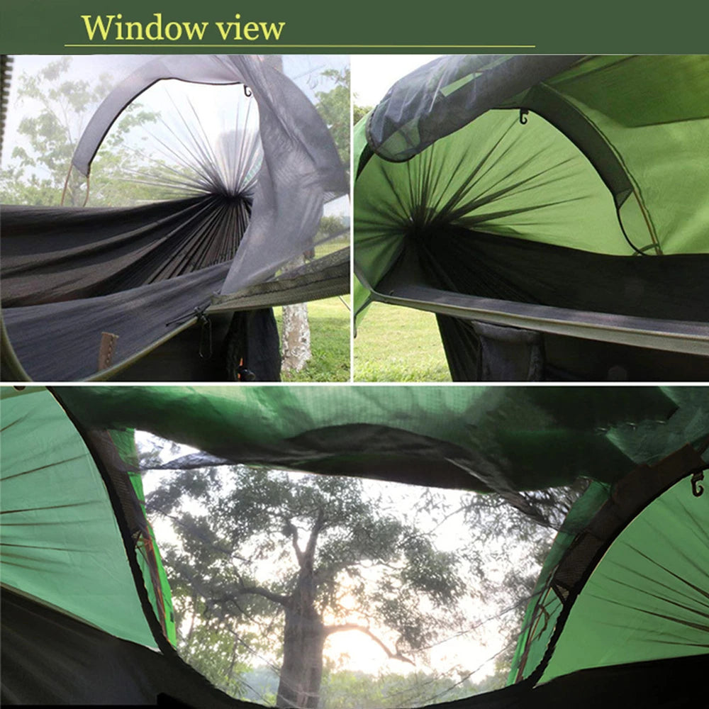 Portable Camping Mosquito Net Hammock Outdoor Garden Travel Sleeping Hanging Hammocks Swing With Waterproof Tent Awnings