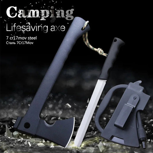 Outdoor multipurpose axe Fire fighting waist axe camping tactics survival  Camping mountain cutting  Nylon handle