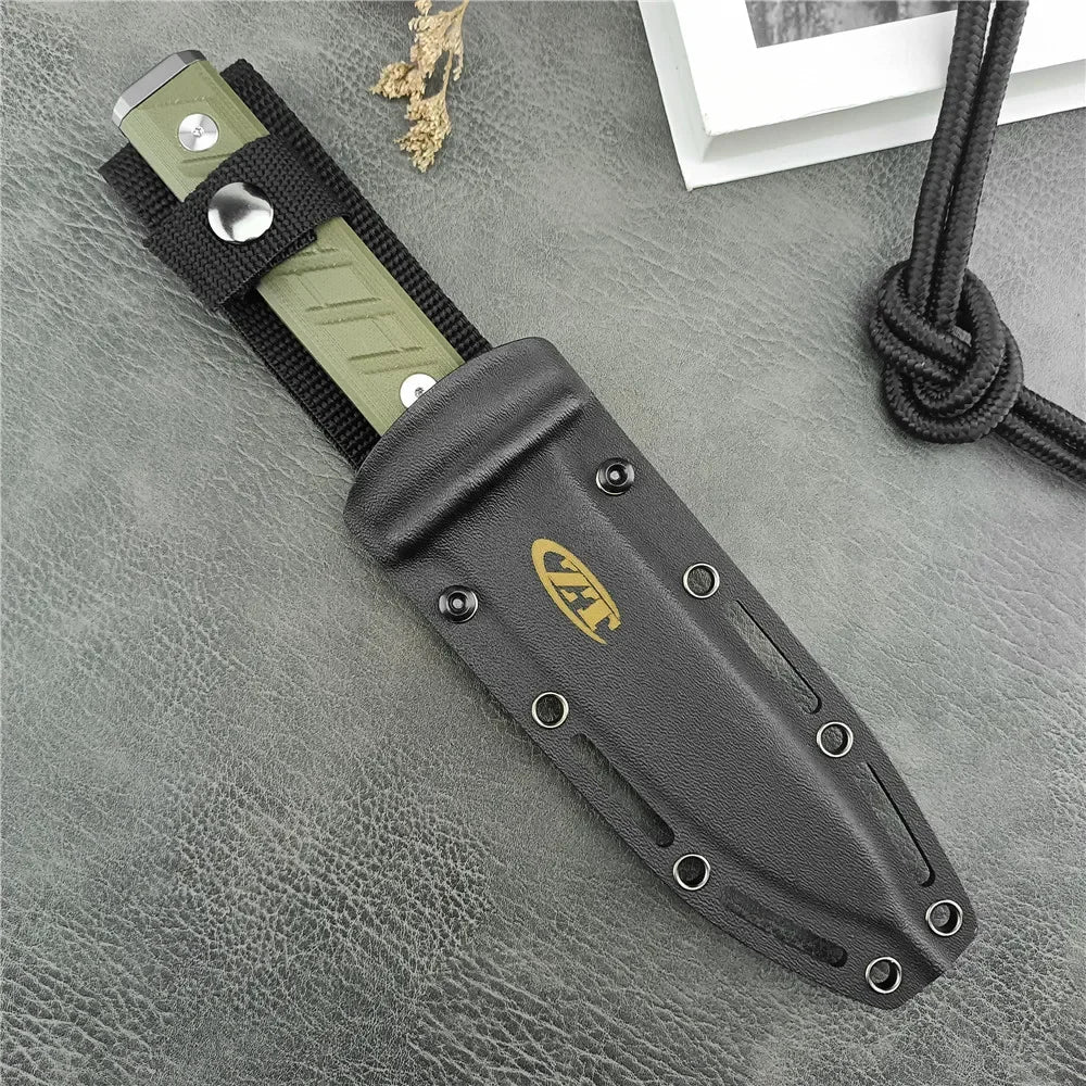 Tactical ZT 006 D2 Fixed Blade Knife G10 Handle Hunting Self Defense EDC Camping Tools Outdoor Combat Knives Gift Sheath