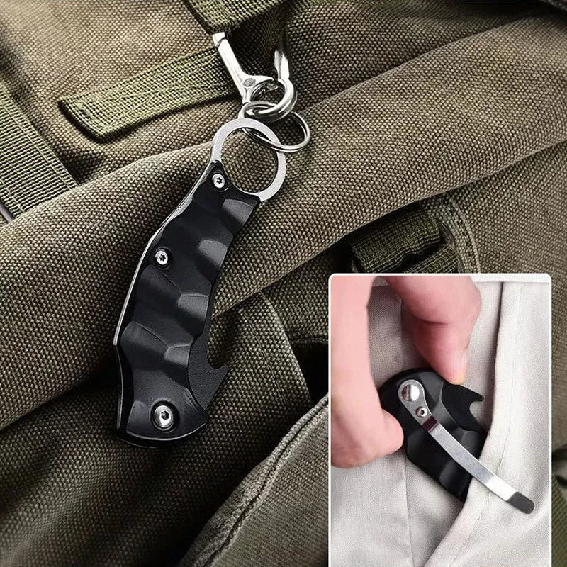 Karambit Knife Folding Knife with Finger Ring Pocket Knife Outdoor Fishing Knife Camping Hunting Survival Working Claw Knife