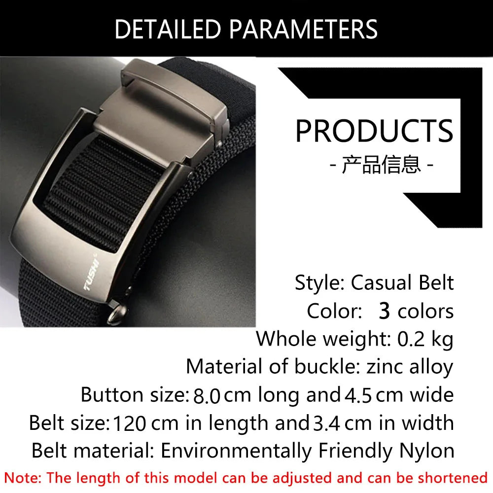 TUSHI NEW Tactical Belt Metal Automatic Buckle Quick Release Belt Casual Nylon Tooling Training Belt Men Trousers Military Belt