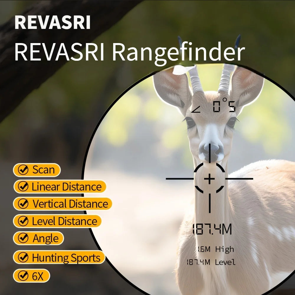 REVASRI Hunting Laser Rangefinder 1000 Yards with Rechargeable Battery Hunting Range Finder with Target Acquisition Technology E