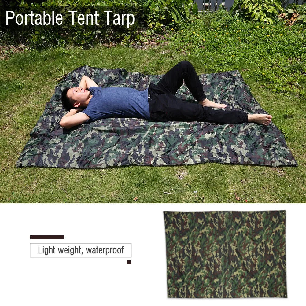 Outdoor Tarp Shelter, Camouflage Outdoor Rainproof Mat, Lightweight Tarp Shelter for Camping, Traveling - 3x2.9m UV Protection