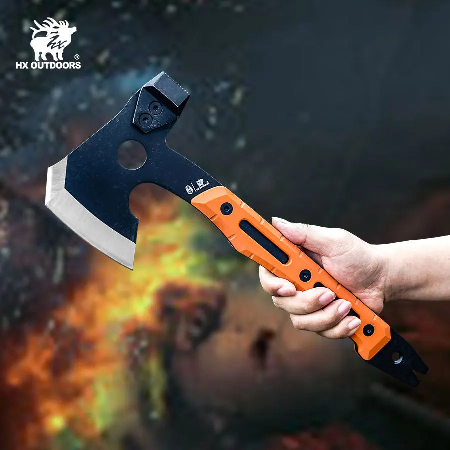 HX OUTDOORS Fire War Full Tang Camping Survival Touris Axe Hatchet Tactical  Multifunctional Hunting Tools Tomahawk Hammer