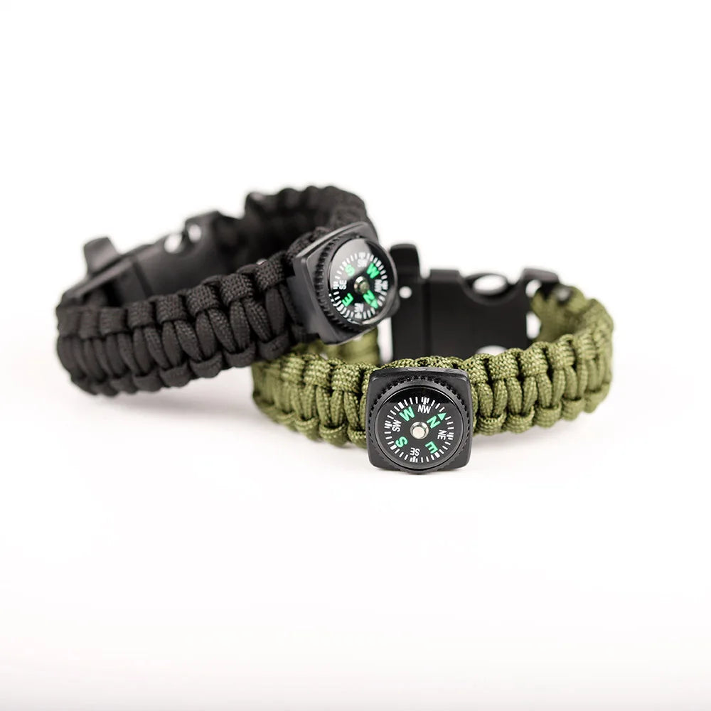 Survival Bracelet Multifunction Paracord Wristband Loud Whistle Emergency Compass Bracelet Outdoor Tools For Camping Hiking