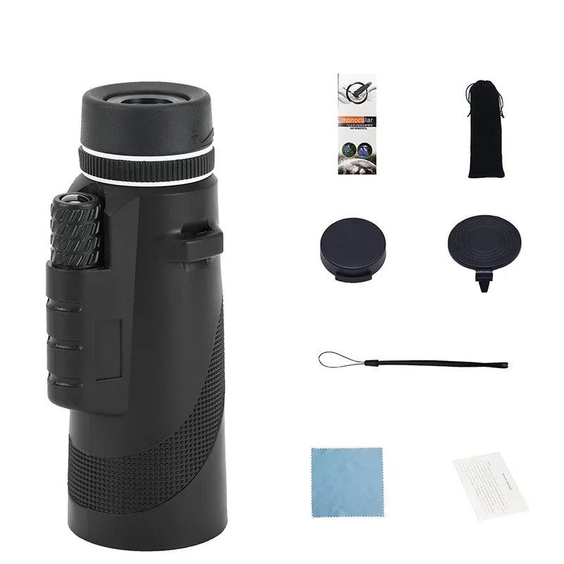 80x100 HD ZOOM Powerful Monocular Telescope Portable Binoculars Long Range Telescope Hunting Camping with Tripod Phone Clip