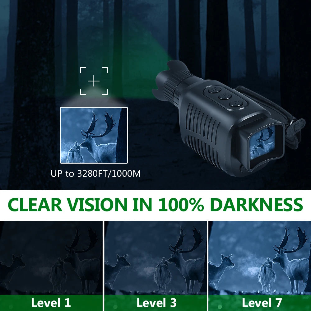 Night Vision Monocle Infrared Optical Monocular 5X Digital Zoom Photo 300M Long Range Telescope Night Vision For Hunting