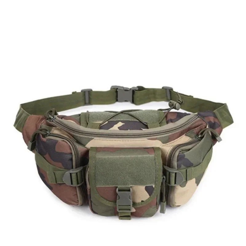 Men's Tactical Waist Pack Sports Waterproof Multifunctional Solid Camouflage Hunting Hiking Multi-Purpose Nylon Phone Handsome