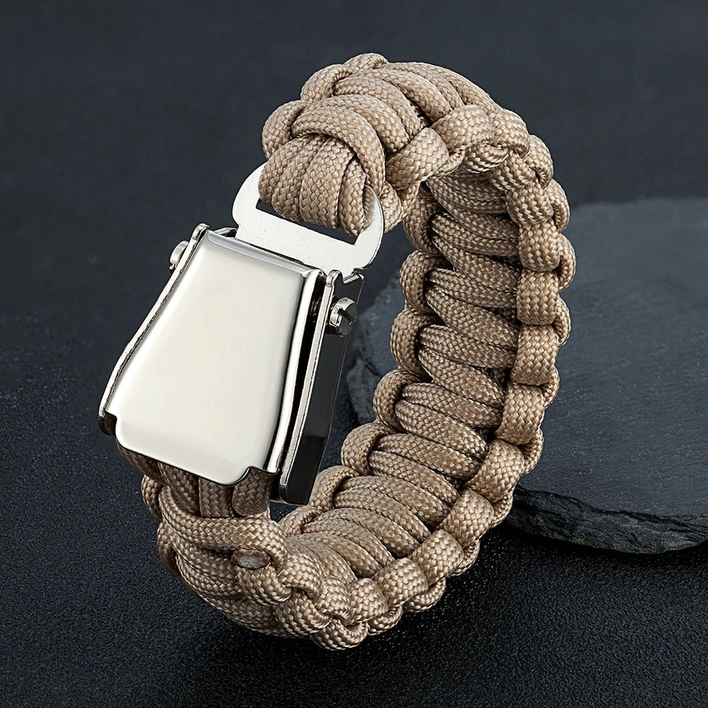 High-strength Paracord Bracelet Outdoor Rock Climbing Emergency Survival Rope Wristband Bracelets Stainless Steel Buckle