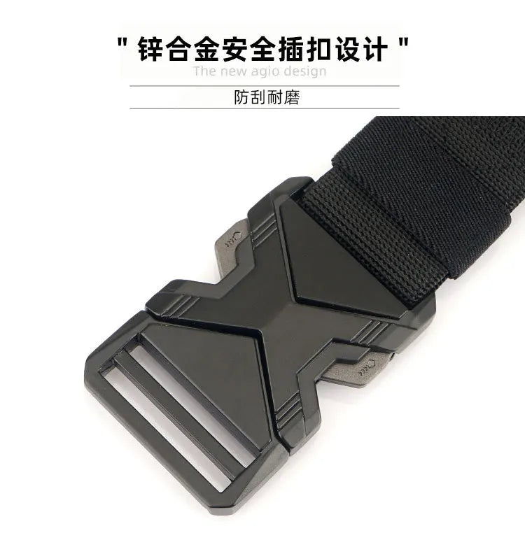 New Quick Release Metal Pluggable Buckle Tactical Belt Breathable Elastic Belts For Men Stretch Pants Waistband Hunting