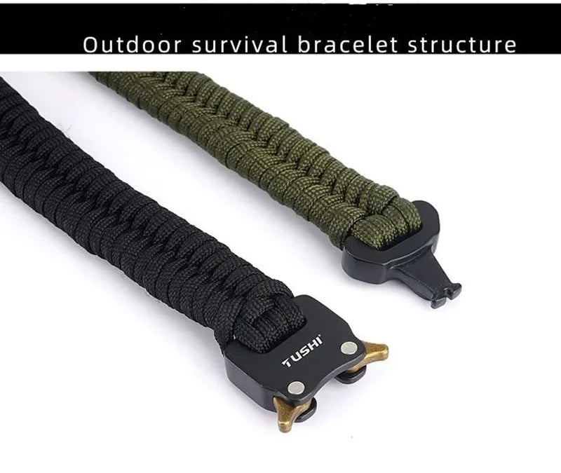 Outdoor Travel Camping Hiking 7 Core Paracord Braided Weave Plastic Buckle Paracord Survival Bracelet