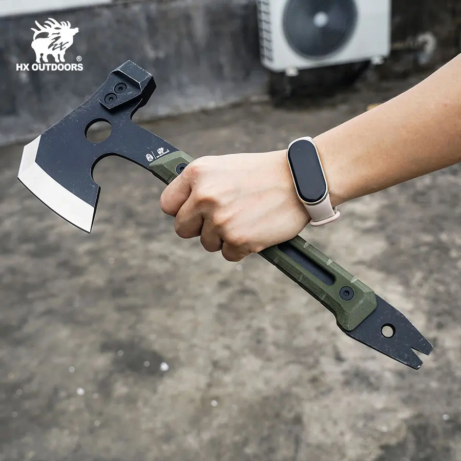 HX OUTDOORS Fire War Full Tang Camping Survival Touris Axe Hatchet Tactical  Multifunctional Hunting Tools Tomahawk Hammer