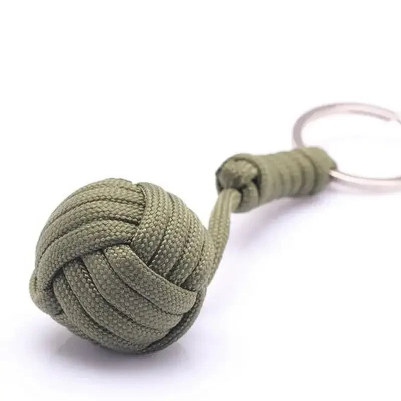 Use this braided outdoor paracord key ball Outdoor protection tool Outdoor paracord survival keychain 1PC