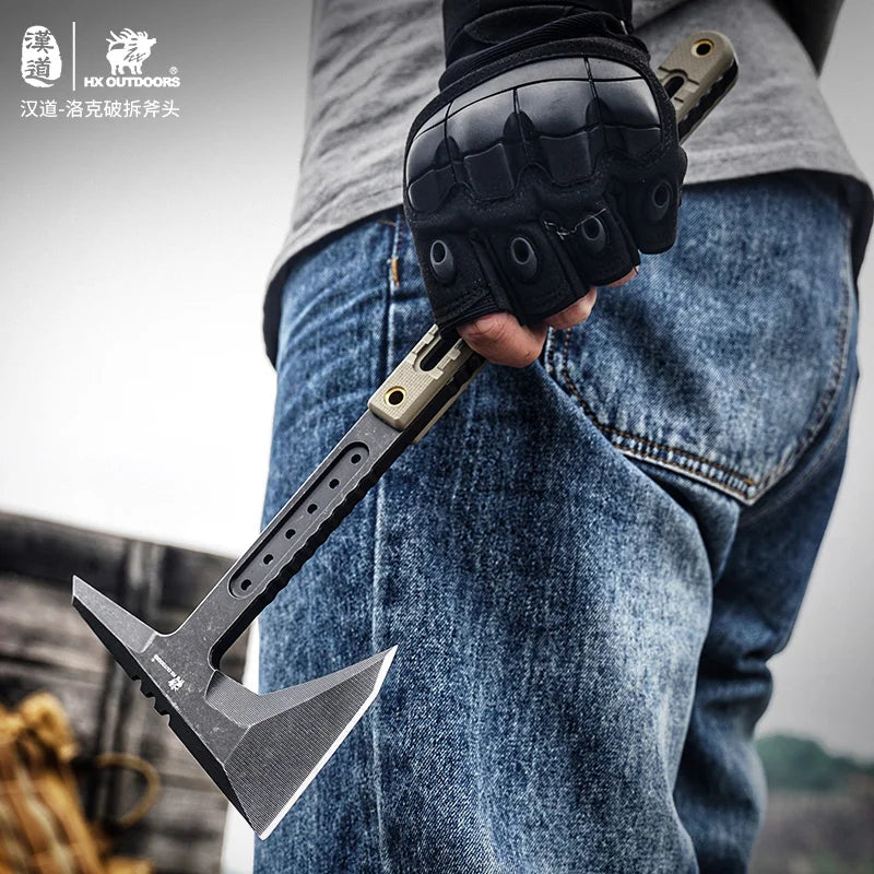 HX Outdoors Dc53 steel tactical axe hunting artillery fire rescue axe,hammer survival firefighter camping supplies axe tomahawk