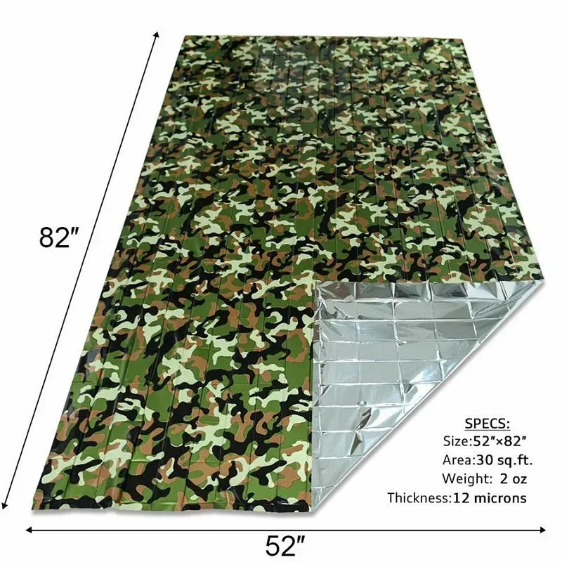 1pcs Camouflage Outdoor Camping Survival Sun Tent Shelter Tarp Portable Lightweight Rainproof Mat RainTent Tarp Shelter