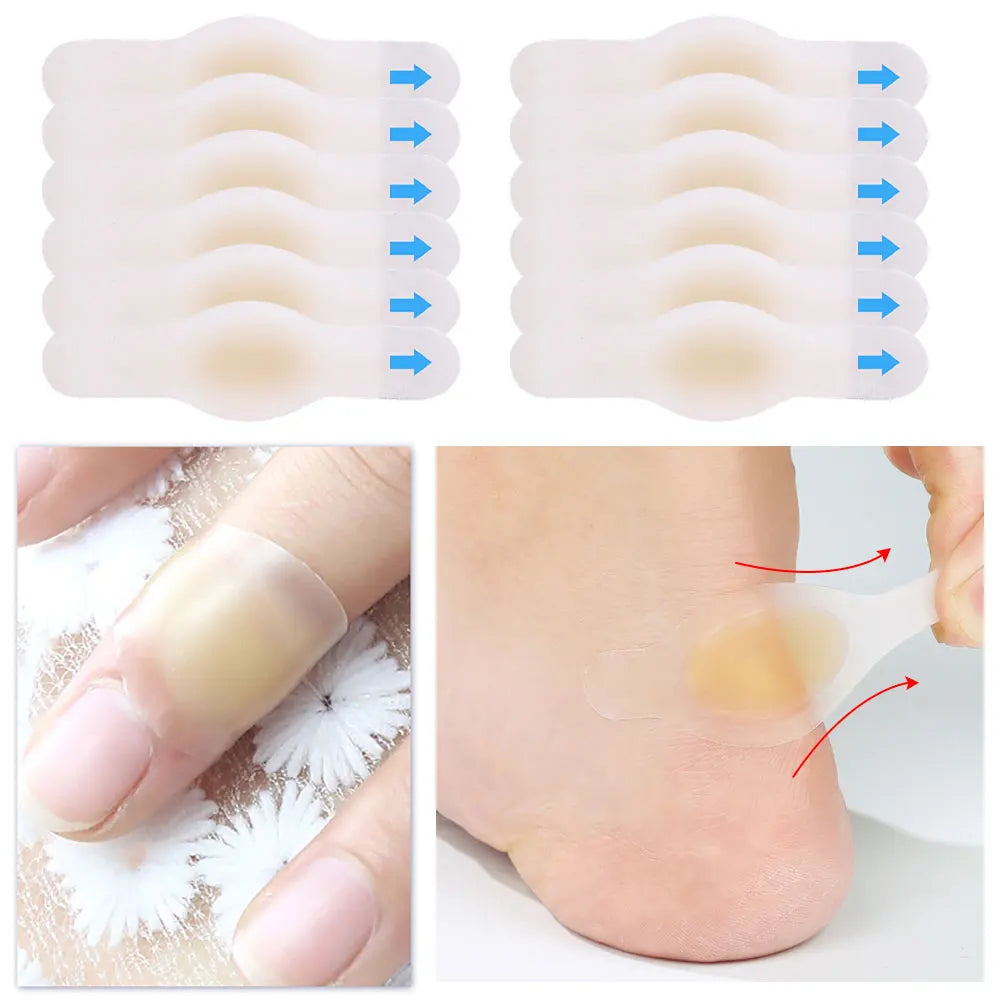 20/10pcs Hydrocolloid Foot Patch Heel Stickers Anti-Wear Band-Aid Adhesive Pain Bandage First Aid Outdoor Camping Emergency Kits