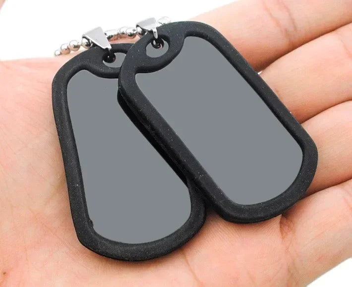 Customized Products ID Double Dog Tag Pendant Necklaces for Men Army Military Soldier Silencer Circle Personalized Accessories