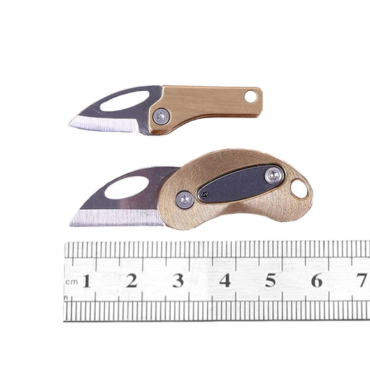 1pc Ultralight Brass Mini Foldable Pocket Knife Portable Camping Hiking Outdoor EDC Tools Keychain Survival Pedent