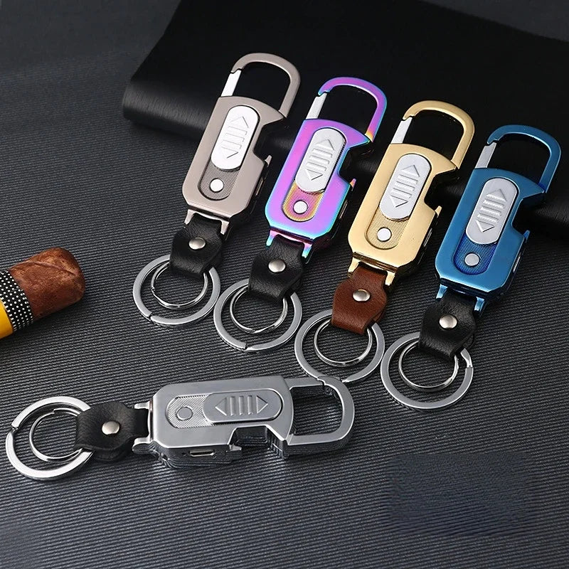 Outdoor Keychain USB Rechargeable Flameless Lighter 4 in 1 with Bottle Opener Currency Detector Lamp Cigarette Lighter