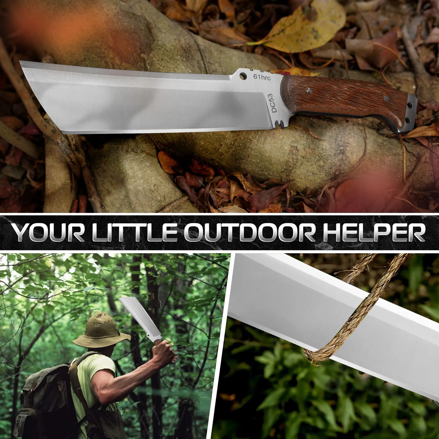 High Hardness Outdoor Cutting Knife, Military Tactical Knife, Self-Defense, Applicable to Survival Knives, Machetes