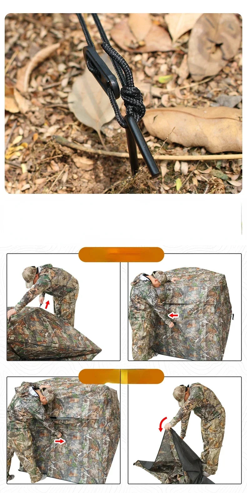 Outdoor 2-3 Person Automatic Camping Hunting Camouflage Tent Portable Watching Bird Spectator Unobstructed Viewing Game Private