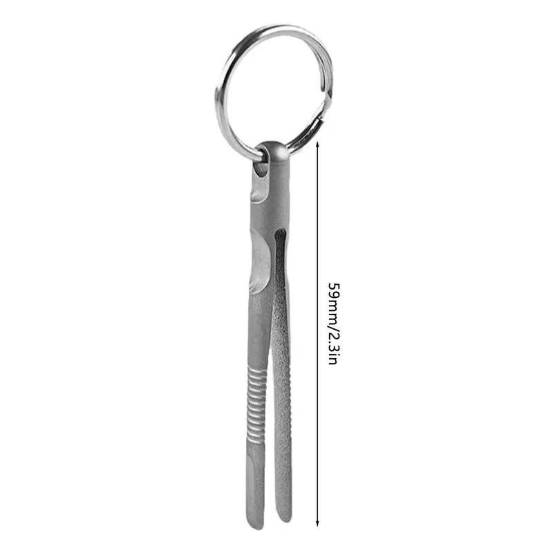 Mini Keychain Tweezer Clamping Tweezers Flat Head High Hardness Pick Up Tweezers For Home Camping Climbing Travel And Hiking