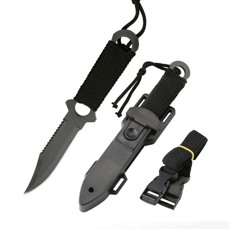 Outdoor Carry Small Straight Knife Camping Tactical Diving Hunting Knife High Hardness Survival Wilderness Survival Knife