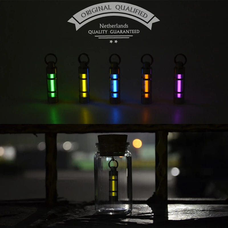 Titanium Keychain Luminous Lights Lamp Titanium Key Ring Life Saving Emergency Lights For Outdoor Survival Tool