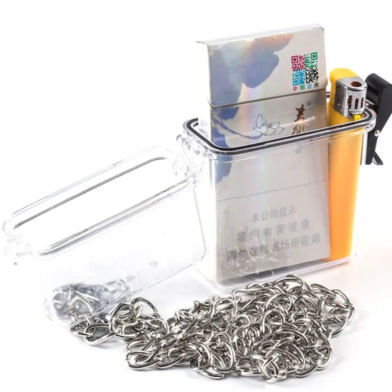 Cigarette for Case Box Chain Neck-hung Plastic Transparent for Camping, Rafting Drop Shipping