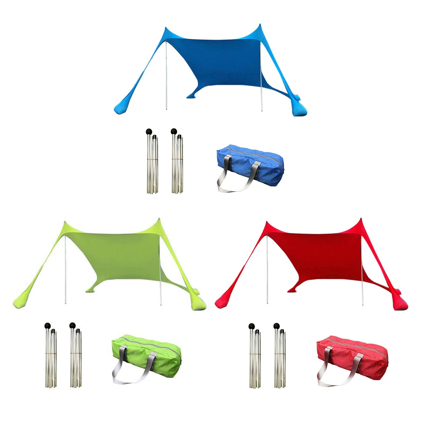 Outdoor Beach Tent Sun Shelter Camping Shades Tents Windproof One-piece Beach Canopy Tents UPF50+ Portable Family Tent For Bea